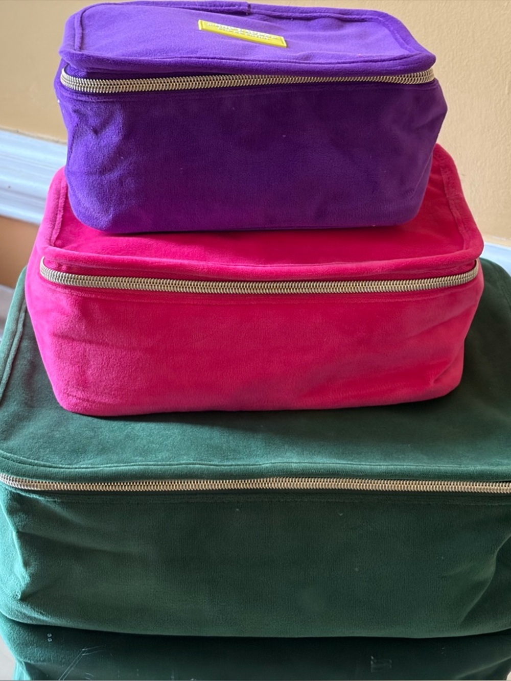 Marc Jacobs Cosmetic Bag Set Green Pink Purple NWOT